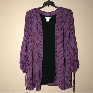 🌸Christopher & Banks Women’s Shirt Purple & Black